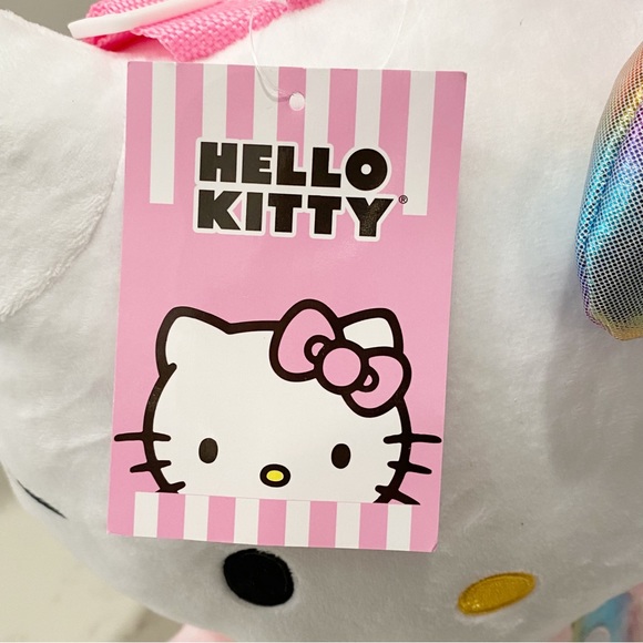Hello Kitty Plush Backpack Rainbow 14 inch - Picture 7 of 10